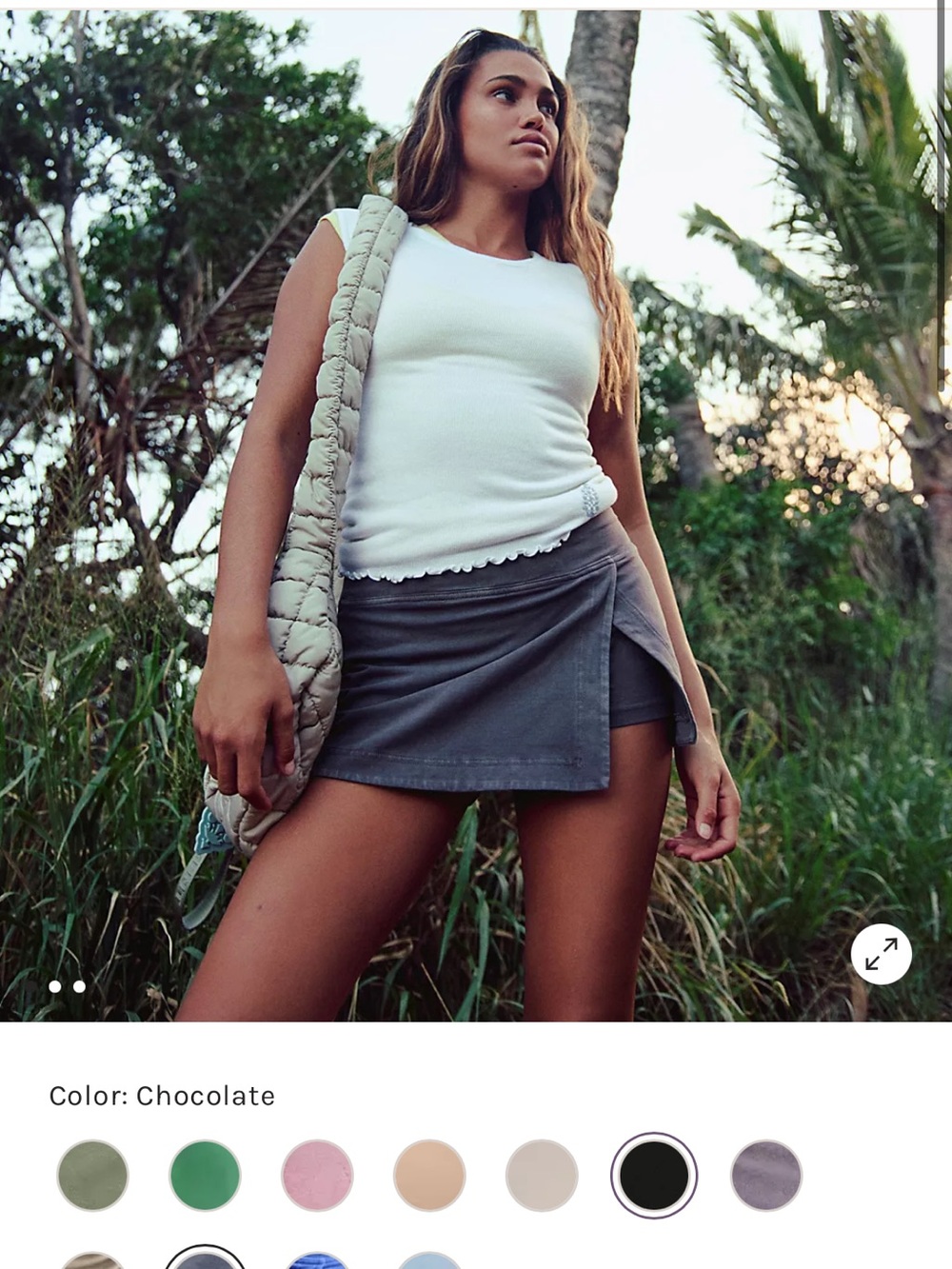 Free People Chocolate Wrap Skort - Chocolate